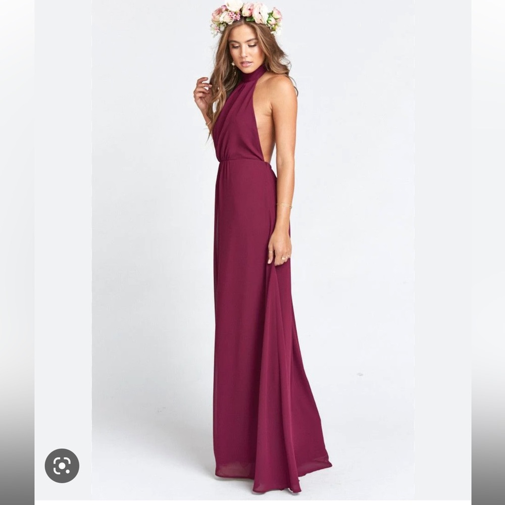 Show me your Mumu merlot chiffon dress